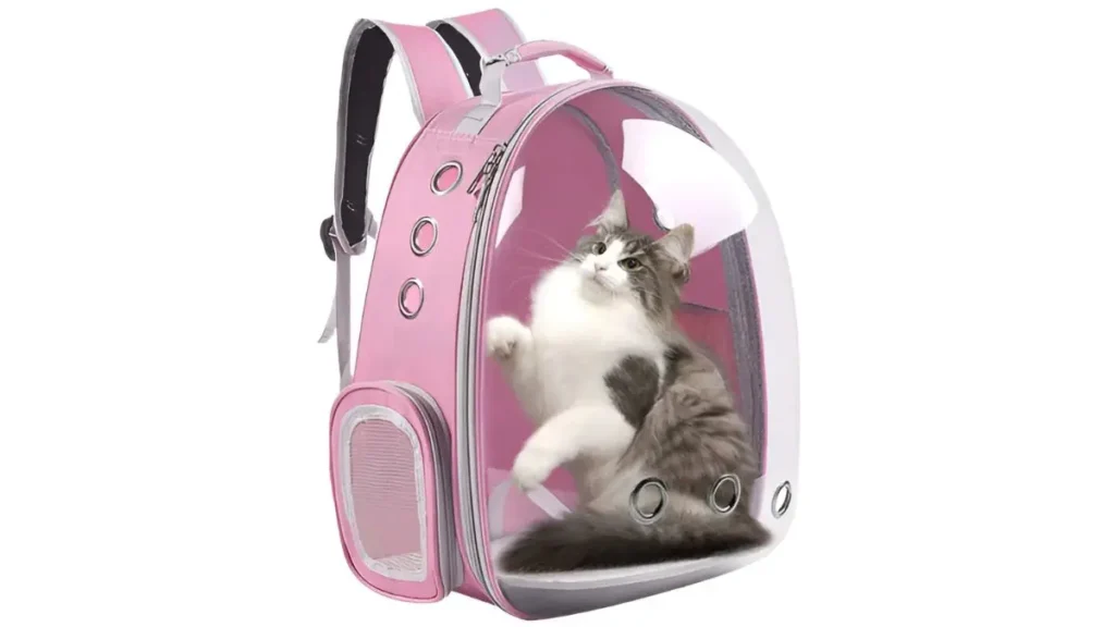 Transportes para Pets Mais Vendidos em 2025 -Review Completo e Guias de Compra 5 Mochila Visão Panorâmica Pet Rosa com Ventilação para Cachorros e Gatos