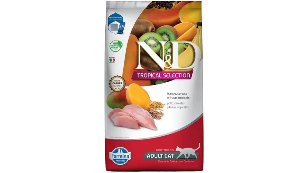 Melhores Rações para Gatos Adultos em 2025 Review Completo e Atualizado 2 Ração N&D Tropical Selection Gatos Adultos Frango (Super Premium)